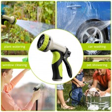 VicTsing Garden Hose Nozzle, 8 Adjustable Watering Patterns,Heavy Duty Metal Construction with 10 Rubber Washers - Perfect for Watering Plants, Car Wash and Showering Pets   